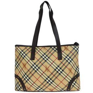 Burberry Beige Brown Nova Check Shoulder Tote Bag 117215